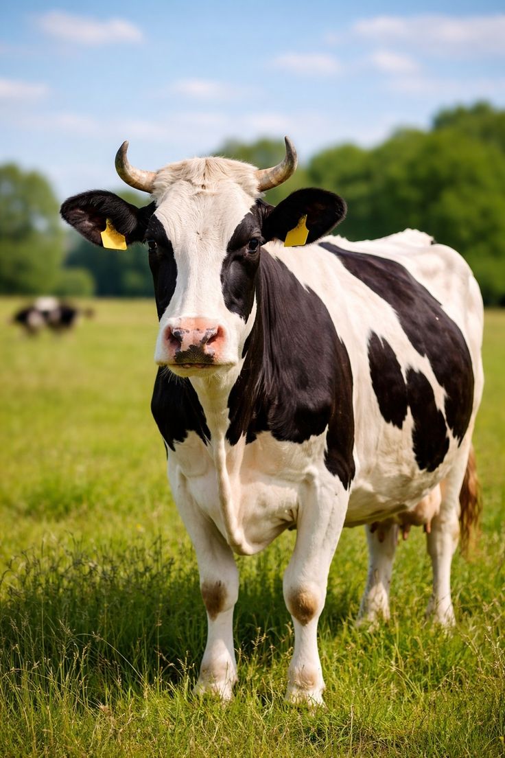 Dairy cow in a green pasture, representing livestock available to source on SmartMsika